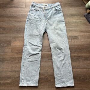 Abercrombie & Fitch The 90’s Straight Ultra High Rise Asymmetrical Waist Denim